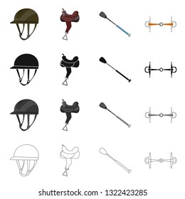 Isolated object of equipment and riding sign. Collection of equipment and competition stock vector illustration.