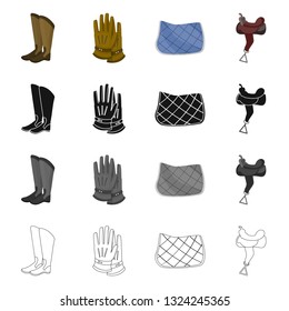 Isolated object of equipment and riding sign. Collection of equipment and competition vector icon for stock.