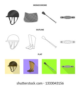Isolated object of equipment and riding sign. Collection of equipment and competition stock vector illustration.