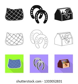 Isolated object of equipment and riding sign. Collection of equipment and competition stock vector illustration.