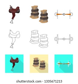 Isolated object of equipment and riding sign. Set of equipment and competition stock vector illustration.