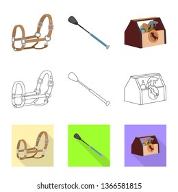 Isolated object of equipment and riding sign. Set of equipment and competition stock vector illustration.