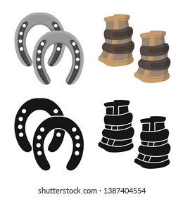 Isolated object of equipment and riding sign. Set of equipment and competition vector icon for stock.