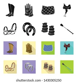 Isolated object of equipment and riding sign. Set of equipment and competition vector icon for stock.