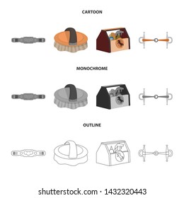 Isolated object of equipment and riding sign. Collection of equipment and competition stock symbol for web.