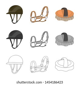 Isolated object of equipment and riding sign. Collection of equipment and competition vector icon for stock.