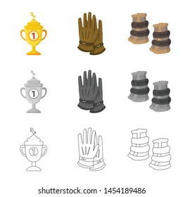 Isolated object of equipment and riding sign. Collection of equipment and competition stock vector illustration.