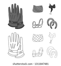 Isolated object of equipment and riding symbol. Collection of equipment and competition vector icon for stock.