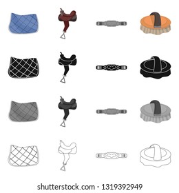 Isolated object of equipment and riding symbol. Set of equipment and competition vector icon for stock.