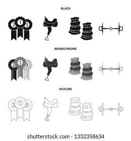 Isolated object of equipment and riding symbol. Collection of equipment and competition stock vector illustration.
