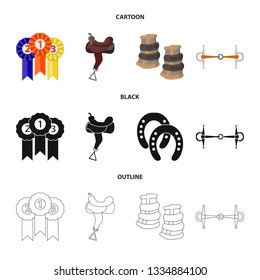 Isolated object of equipment and riding symbol. Set of equipment and competition stock vector illustration.
