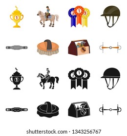 Isolated object of equipment and riding symbol. Collection of equipment and competition stock vector illustration.