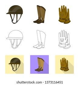 Isolated object of equipment and riding symbol. Set of equipment and competition stock vector illustration.