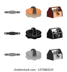 Isolated object of equipment and riding symbol. Set of equipment and competition vector icon for stock.