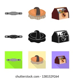 Isolated object of equipment and riding symbol. Set of equipment and competition vector icon for stock.