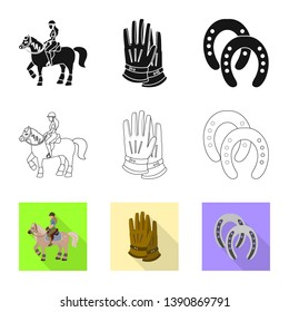 Isolated object of equipment and riding symbol. Collection of equipment and competition stock vector illustration.