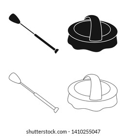 Isolated object of equipment and riding symbol. Set of equipment and competition stock symbol for web.