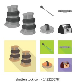 Isolated object of equipment and riding symbol. Collection of equipment and competition stock vector illustration.