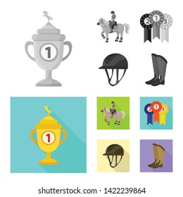 Isolated object of equipment and riding symbol. Collection of equipment and competition stock vector illustration.