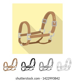 Isolated object of equipment and riding symbol. Set of equipment and competition stock symbol for web.