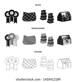 Isolated object of equipment and riding symbol. Set of equipment and competition stock vector illustration.
