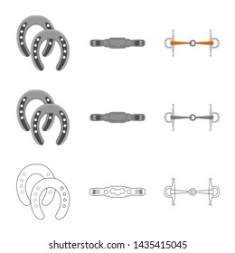 Isolated object of equipment and riding symbol. Collection of equipment and competition stock vector illustration.