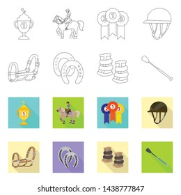 Isolated object of equipment and riding symbol. Collection of equipment and competition vector icon for stock.