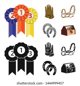 Isolated object of equipment and riding symbol. Collection of equipment and competition vector icon for stock.