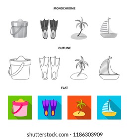 Isolated object of equipment and swimming icon. Set of equipment and activity vector icon for stock.