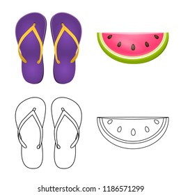 Isolated object of equipment and swimming icon. Collection of equipment and activity stock vector illustration.