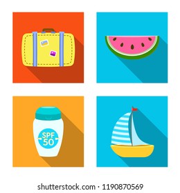 Isolated object of equipment and swimming icon. Set of equipment and activity vector icon for stock.