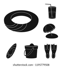 Isolated object of equipment and swimming icon. Set of equipment and activity vector icon for stock.