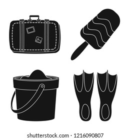 Isolated object of equipment and swimming icon. Set of equipment and activity stock vector illustration.