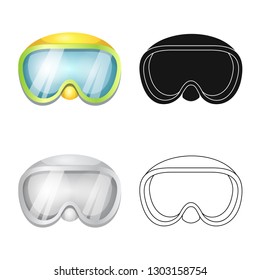 Isolated object of equipment and swimming icon. Collection of equipment and activity stock symbol for web.