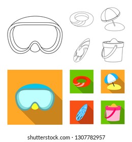 Isolated object of equipment and swimming icon. Collection of equipment and activity stock symbol for web.