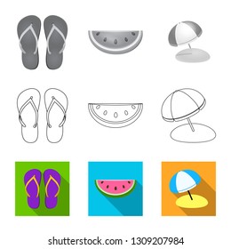 Isolated object of equipment and swimming icon. Collection of equipment and activity vector icon for stock.
