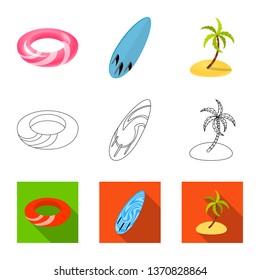 Isolated object of equipment and swimming icon. Set of equipment and activity vector icon for stock.