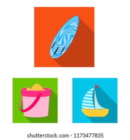 Isolated object of equipment and swimming logo. Collection of equipment and activity stock vector illustration.