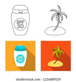 Isolated object of equipment and swimming logo. Set of equipment and activity vector icon for stock.