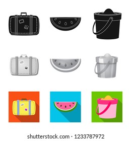 Isolated object of equipment and swimming logo. Collection of equipment and activity vector icon for stock.