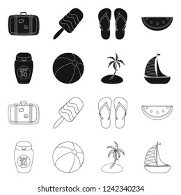 Isolated object of equipment and swimming logo. Collection of equipment and activity vector icon for stock.