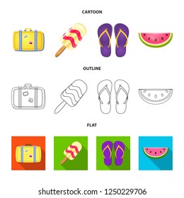 Isolated object of equipment and swimming logo. Set of equipment and activity vector icon.