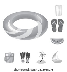 Isolated object of equipment and swimming logo. Set of equipment and activity vector icon for stock.