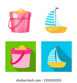 Isolated object of equipment and swimming logo. Set of equipment and activity stock vector illustration.