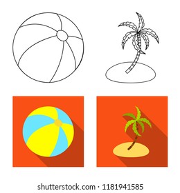 Isolated object of equipment and swimming sign. Collection of equipment and activity vector icon for stock.