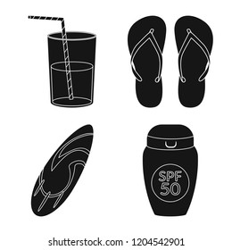 Isolated object of equipment and swimming sign. Collection of equipment and activity stock symbol for web.