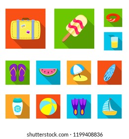 Isolated object of equipment and swimming symbol. Collection of equipment and activity vector icon for stock.