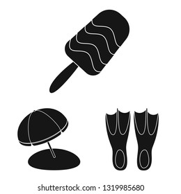 Isolated object of equipment and swimming symbol. Collection of equipment and activity stock vector illustration.