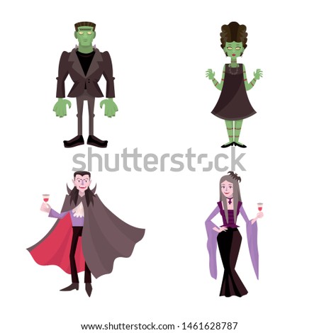 Isolated object of evil and halloween icon. Collection of evil and phantom stock vector illustration.