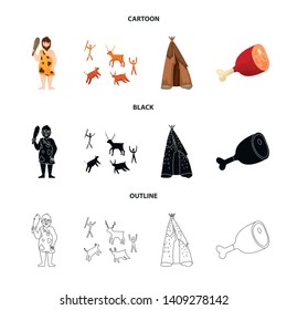 Isolated object of evolution and neolithic icon. Set of evolution and primeval stock vector illustration.